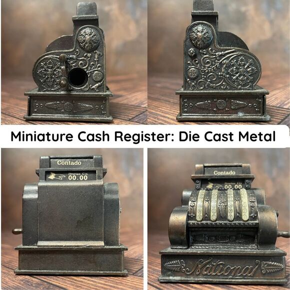 Vintage “Play Me” Mini Cash Register Pencil Sharpener – Made in Spain – Die Cast - Picture 3 of 5